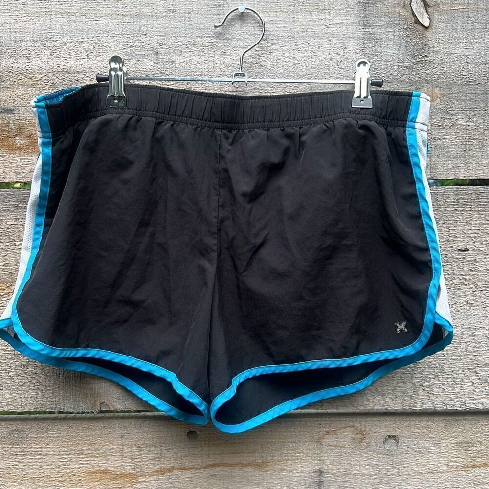 Xersion Women's Black & Blue Elastic Waist Drawstring Athletic Shorts